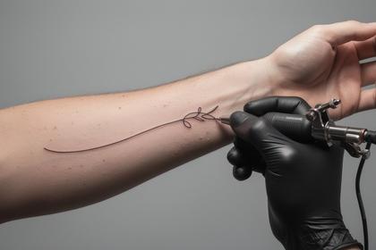 Fine line tattoo placement example